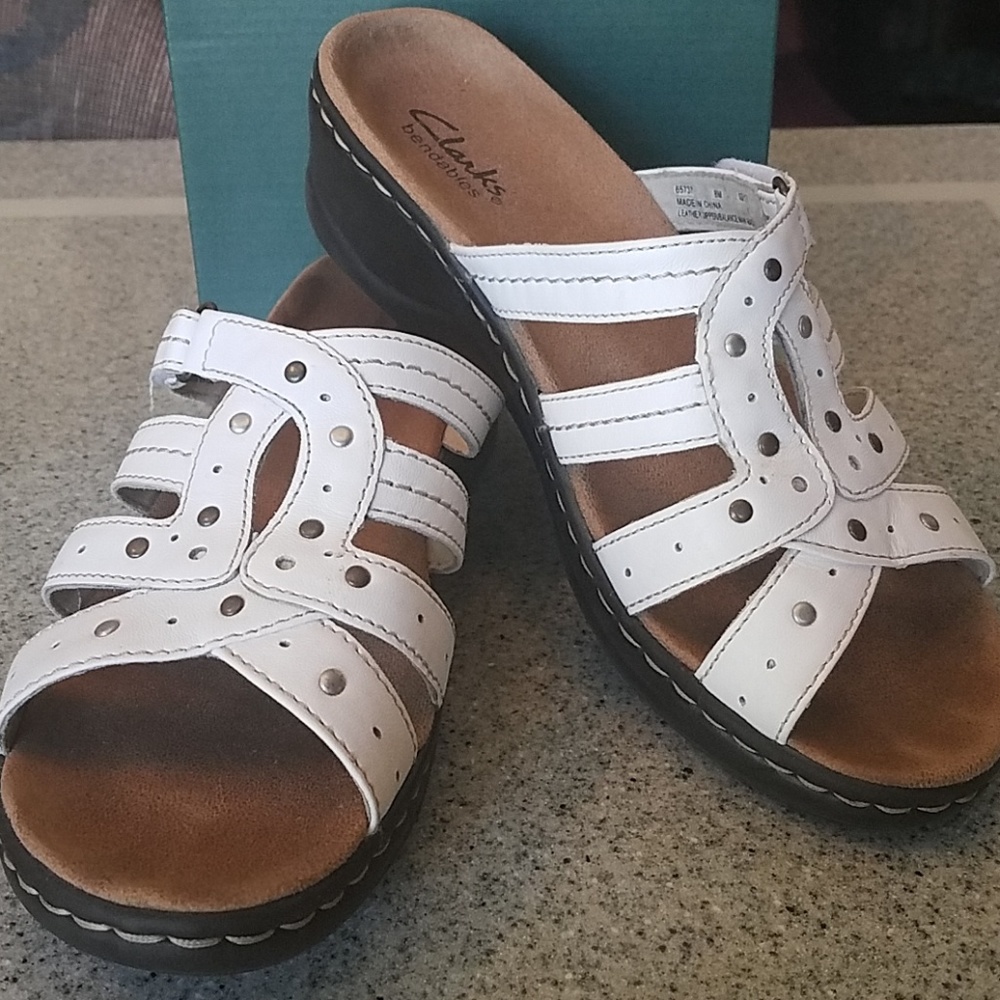 White Clark Sandals
